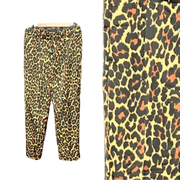 J. Crew Pants - J. Crew Animal Print Hi Waisted Trousers Size 8 Pockets